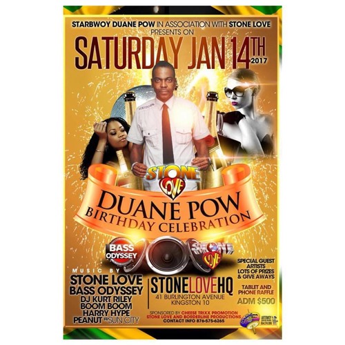 STONE LOVE ALONZO HAWK AND JAGGA B AT DUANE POW'S BIRTHDAY PARTY 14TH  JAN 2017