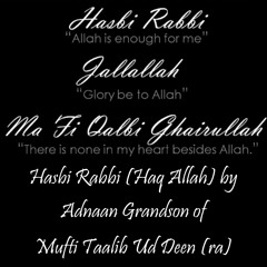 Hasbi Rabbi (Haq Allah) (Urdu Naat) | Adnaan Grandson of Mufti Taalib Ud Deen (ra)