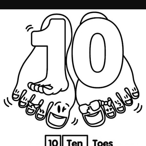 Ten Toes Clipart Black