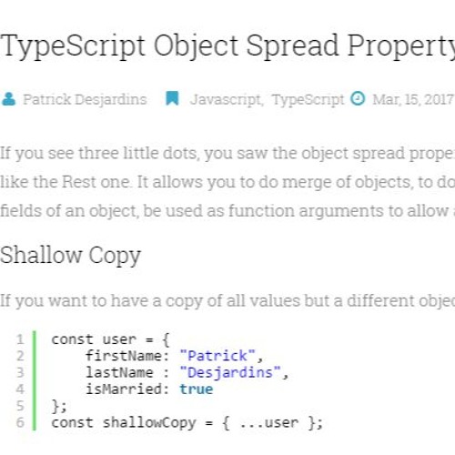 TypeScript Spread Operator