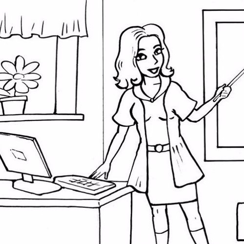 Учительница рисунок легкий. Учитель раскраска для детей. Учитель карандашом. Раскраска современный учитель для детей. Раскраски на тему учитель школа.