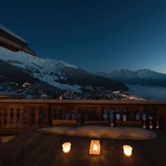 High In The Mountains, On The Terrace Of The Chalet