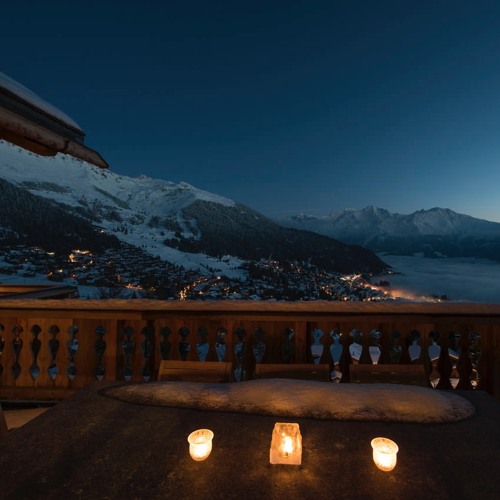 High In The Mountains, On The Terrace Of The Chalet