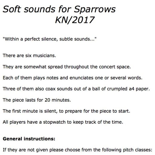 Soft Sounds For Sparrows