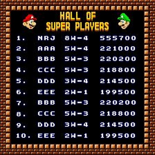 VS. Super Mario Bros - High Score Name Entry (SPC700)