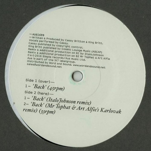 Cassy - Back (Mr. Tophat & Art Alfie's Karlovak Remix) (2016)