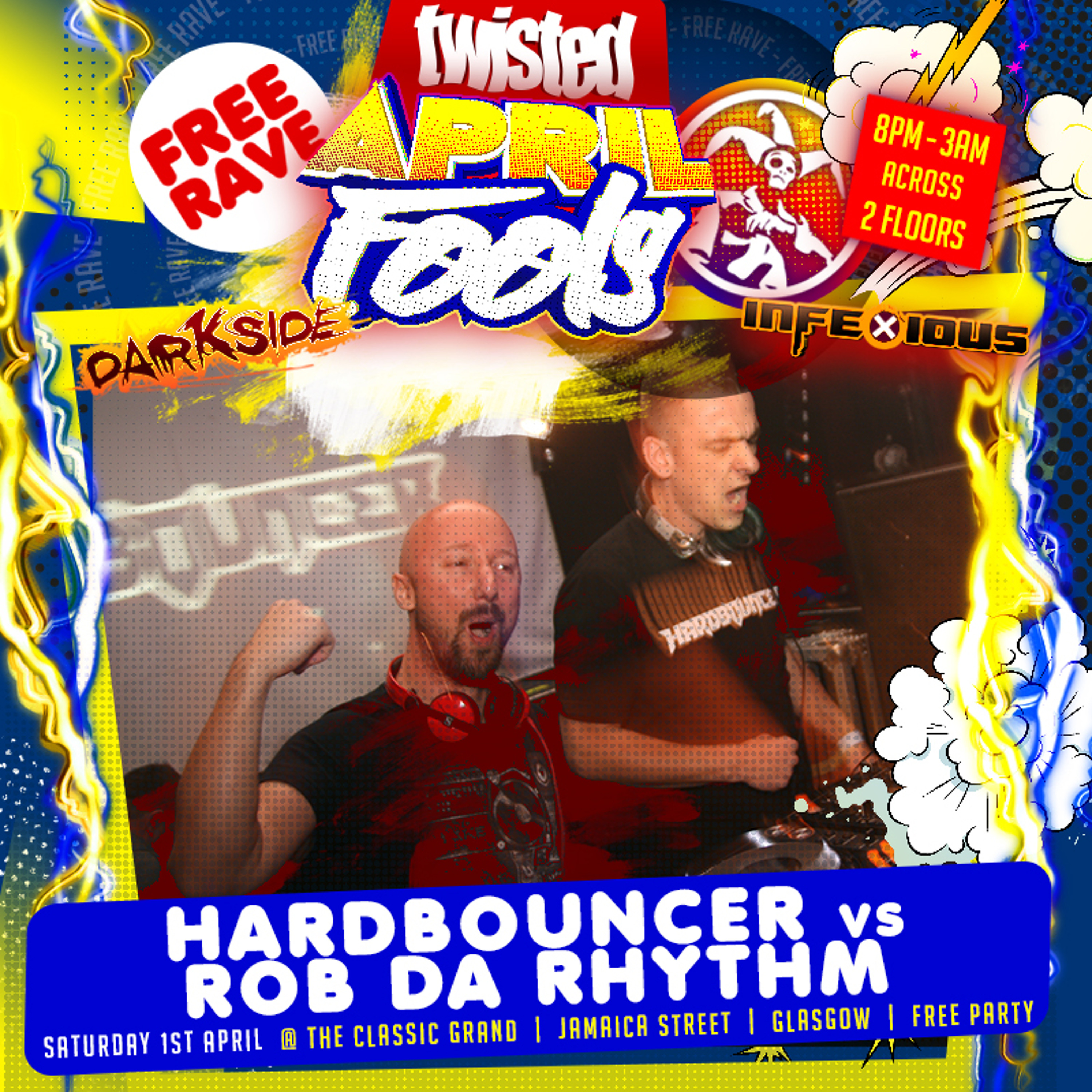 HARDBOUNCER vs ROB DA RHYTHM @ Twisted Free Rave, Glasgow - 01-04-17