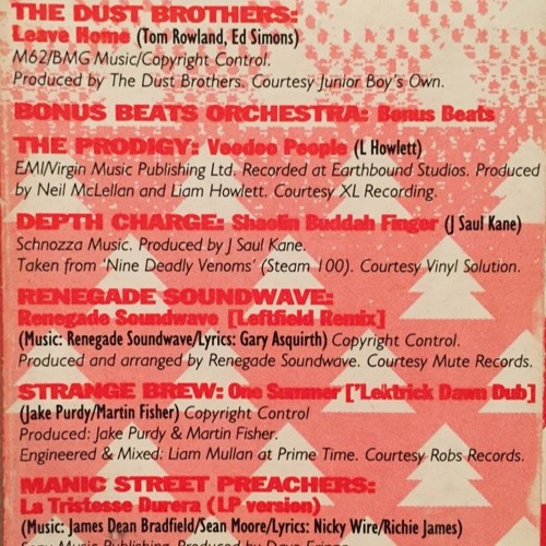 The Chemical Brothers NME Xmas Dust Up - Side B - Mixed By The Dust Brothers (1994)