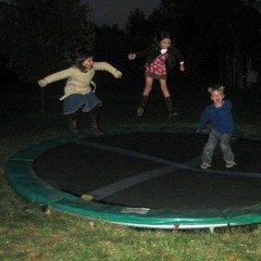 out on the trampoline at night