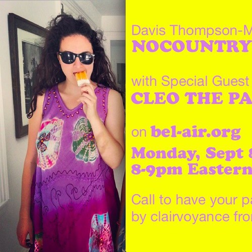 Cleo the Past Teller on Nocountrycountry on bel-air radio, September 8, 2014