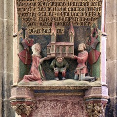 Grundstein Relief - Darstellung der Grundsteinlegung von 1377