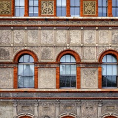 Henry Cole Wing East Facade - Sgraffito Work