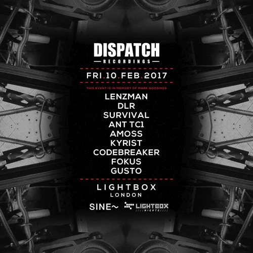 Kyrist & MC Gusto - Dispatch Recordings @ Lightbox London - Feb 2017