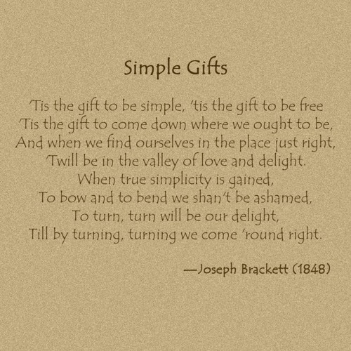 simple gifts text