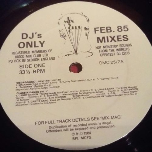 DMC Classix Dance Vol.1 Megamix Mixed by Les Adams February 1985