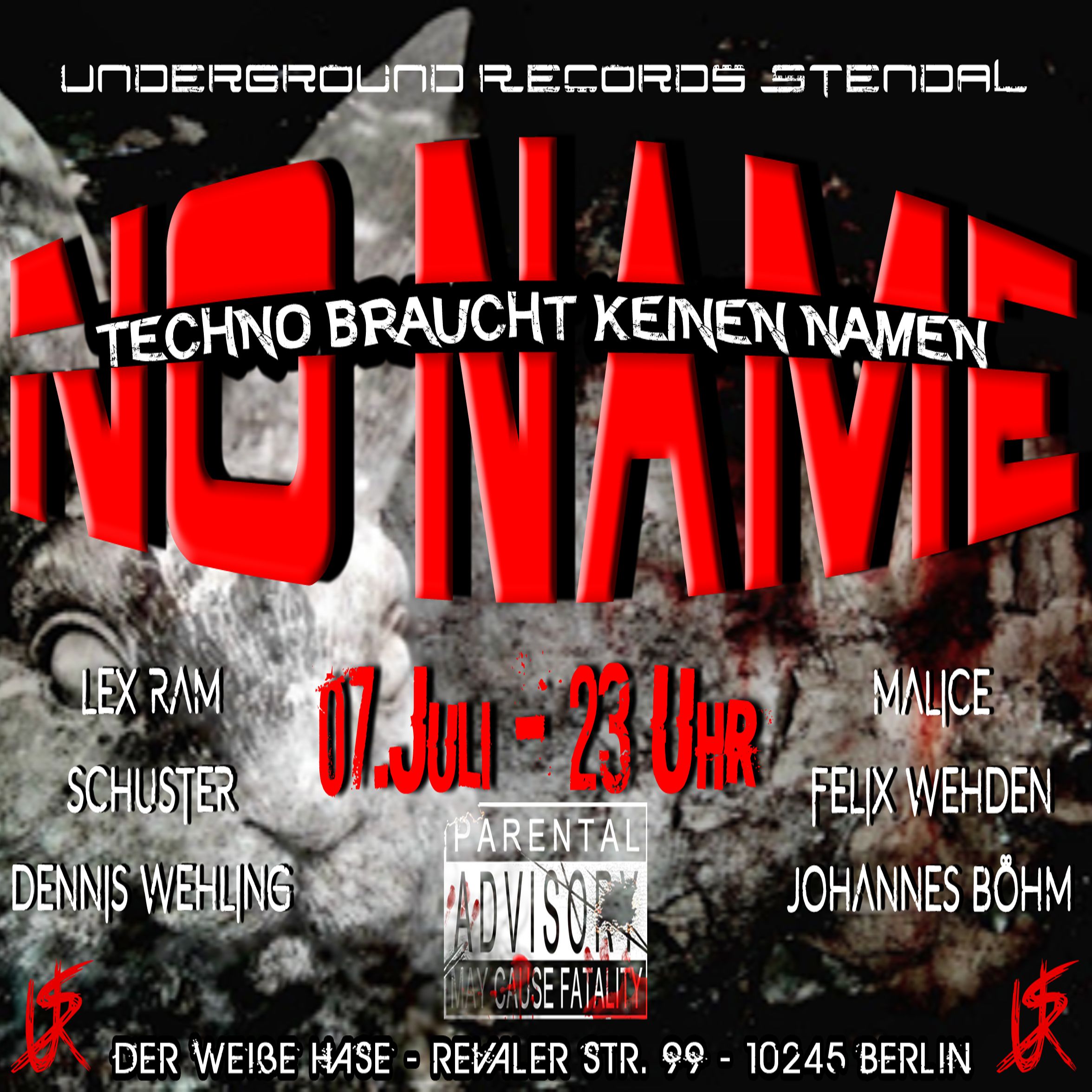 Lex Ram @ No Name – Techno braucht keinen Namen (Der Weiße Hase Berlin 07.07.17) Cut Version