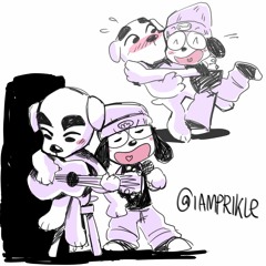 Parappa asks Tamanegi for a repeat lesson to win K.K. Slider's heart