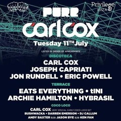 Jon Rundell Live @ Pure Carl Cox, Privilege Ibiza 11:07:17