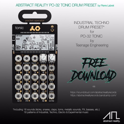 ABSTRACT REALITY PO-32 TONIC DRUM PRESET by Pierre Labret *FREE DOWNLOAD* (link in description)