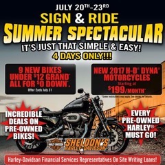 Sheldon's 4 Day SIGN & RIDE Event