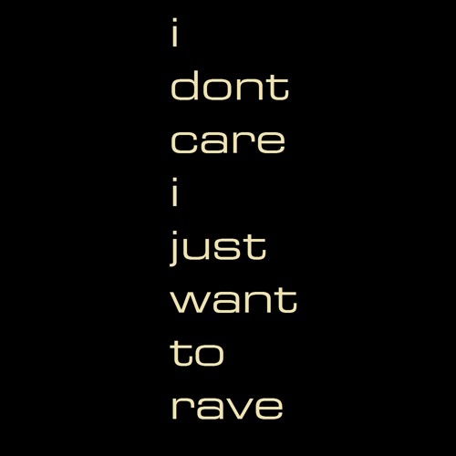 i dont care i just want to rave