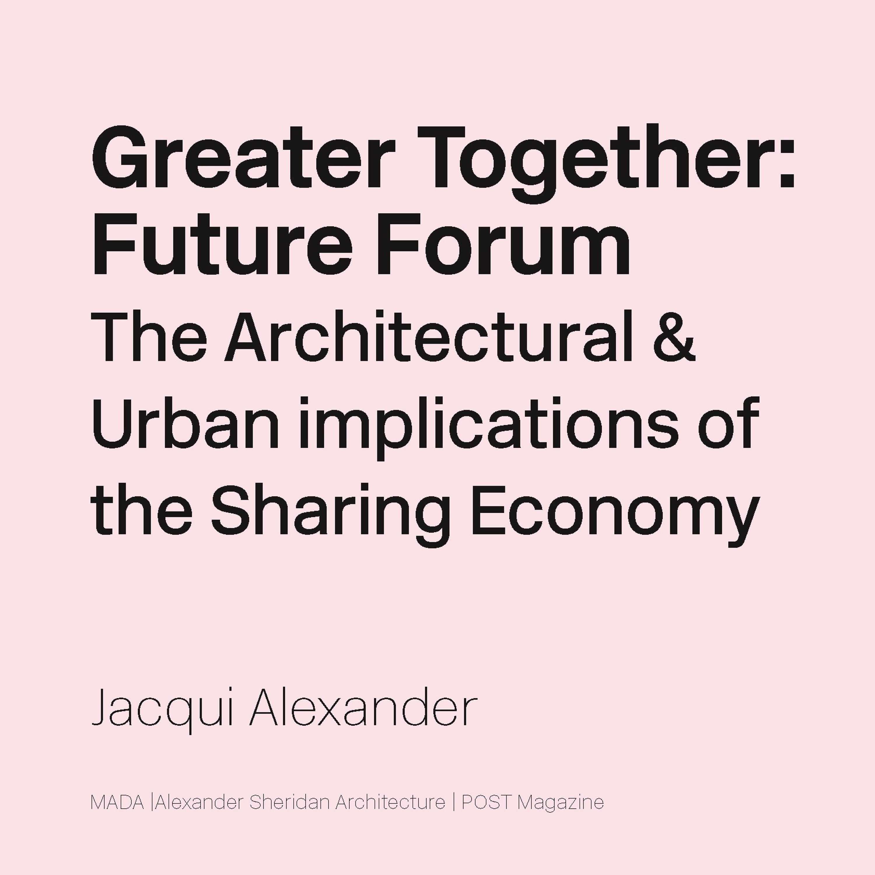 Future Forum: Architecture with Jacqui Alexander episode artwork