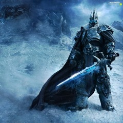 Final Warcraft III. Arthas (o Nerzhul) Sentado En El Trono Helado En Corona De Hielo