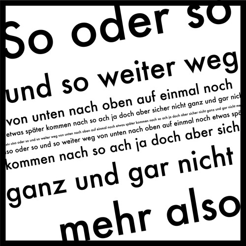 So oder so und so weiter