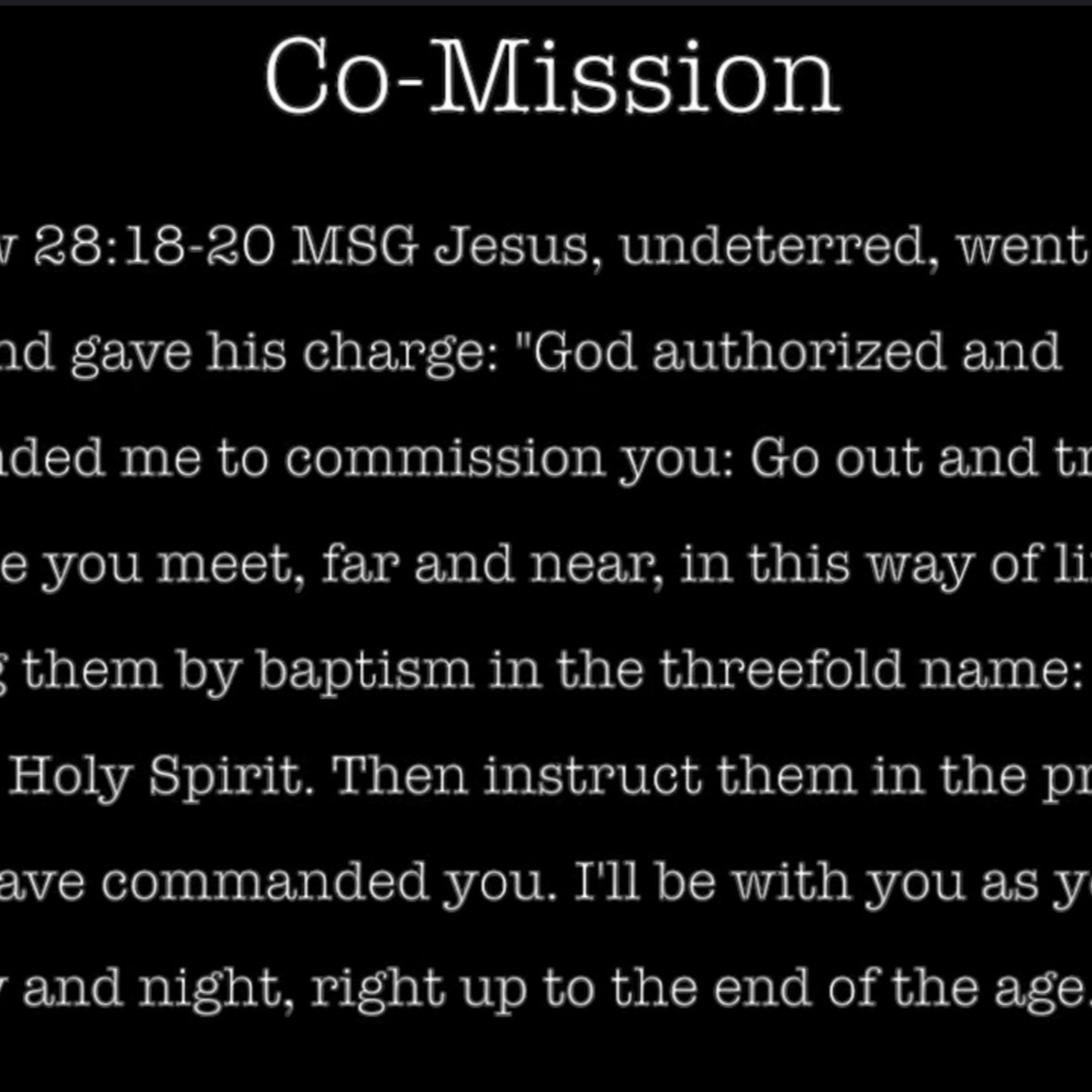 Pastor Wells 9-3-17 Co - Mission Week 4