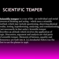 Scientific temper a discussion