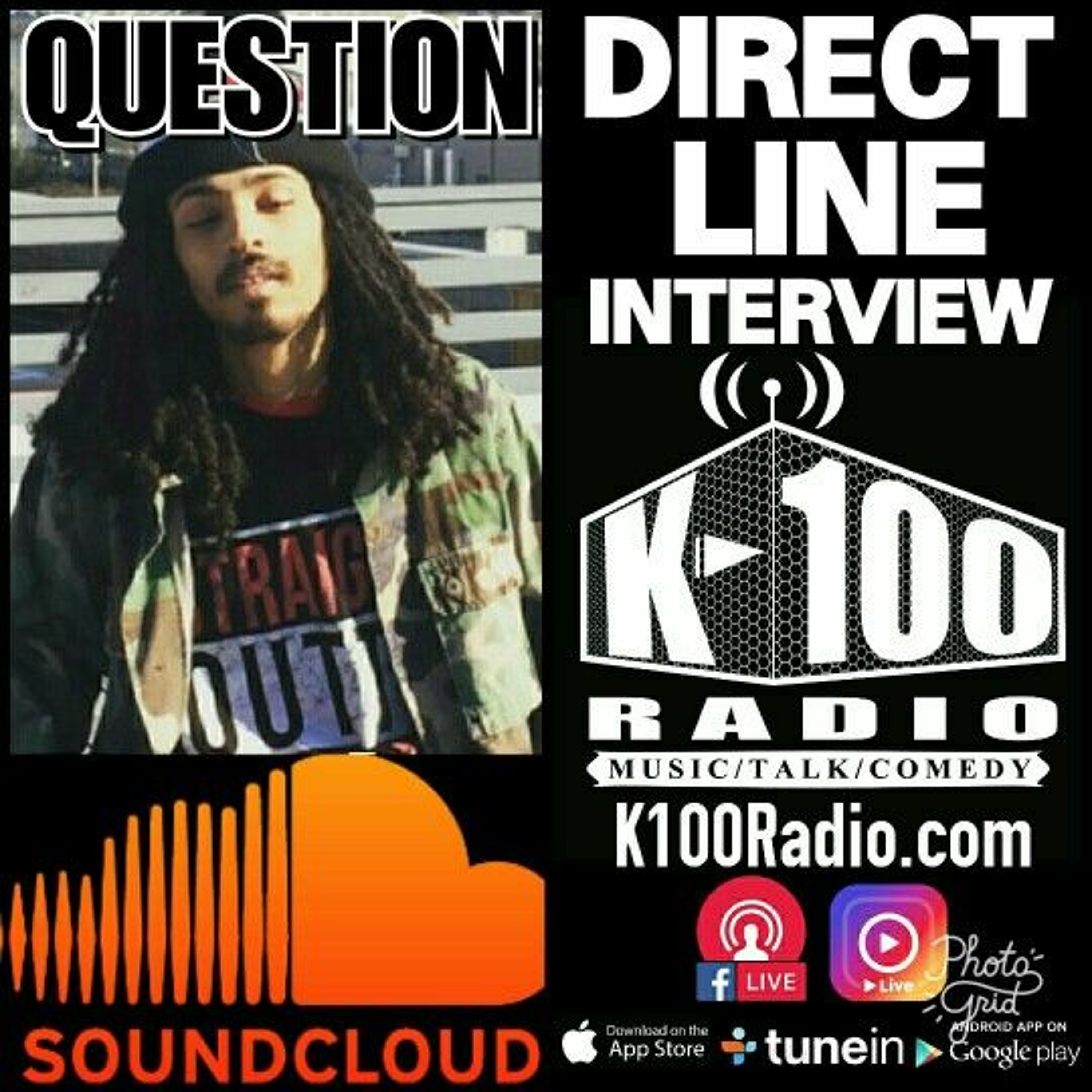 DIRECT LINE INTERVIEW wiith QUESTION on K-100 Radio episode artwork