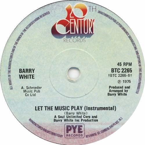 Stream BARRY WHITE - LET THE MUSIC PLAY (INSTRUMENTAL) - EXTENDED VERSION  BY LKT by DJ LUCKART | Listen online for free on SoundCloud