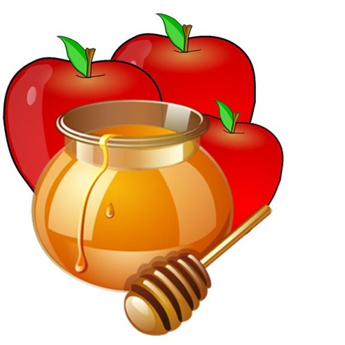 apples dipped in honey clipart black