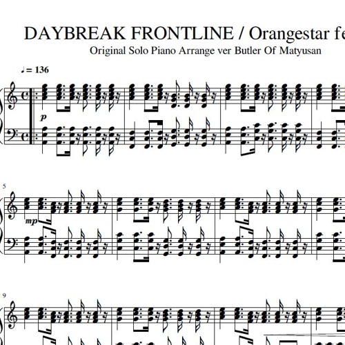 Daybreak Frontline Orangestar Feat Ia Piano Arrange Ver 執事のまちゅさん By Butler Of Matyusan