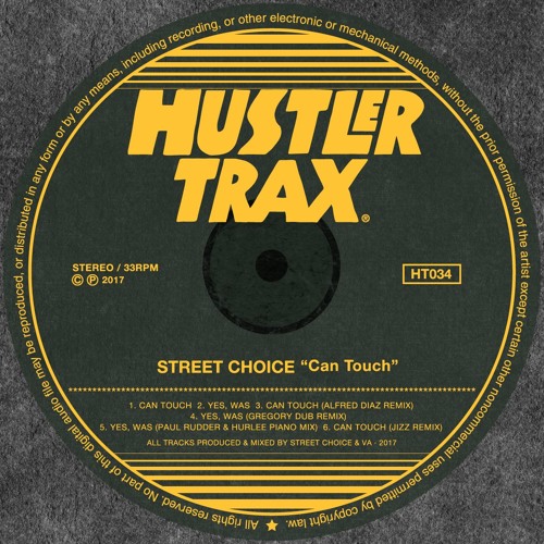 [HT034] Street Choice - Can Touch EP Incl. Alfred Diaz, Gregory Dub, Jizz, Paul Rudder & Hurlee Rmx