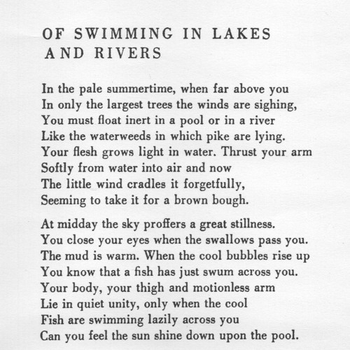 Of Swimming in Lakes and Rivers