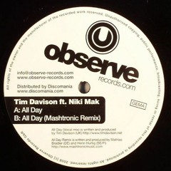 Tim Davison Feat Niki Mak - All Day (Mashtronic Remix)