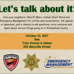 Let's Talk about it! Session Oct 10th, 9am at the Train Station