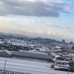 Looking at Covering Snow to All Houses in the Night Balcony with Great Roof (2013-2014)