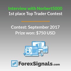 September 2017: 1st place Top Trader Contest - "Norbert5000" - Prize: $750
