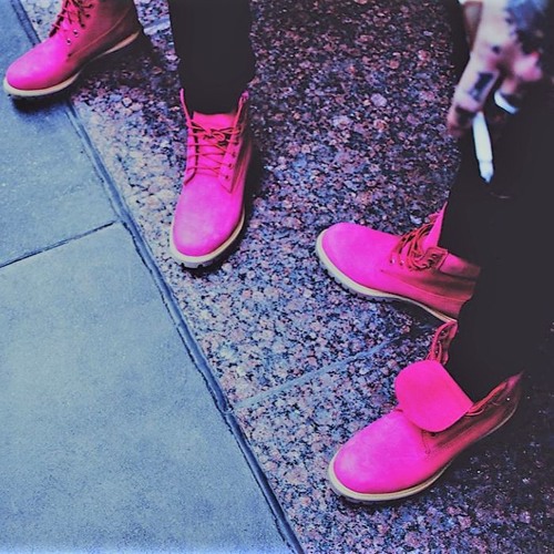 bright pink timbs