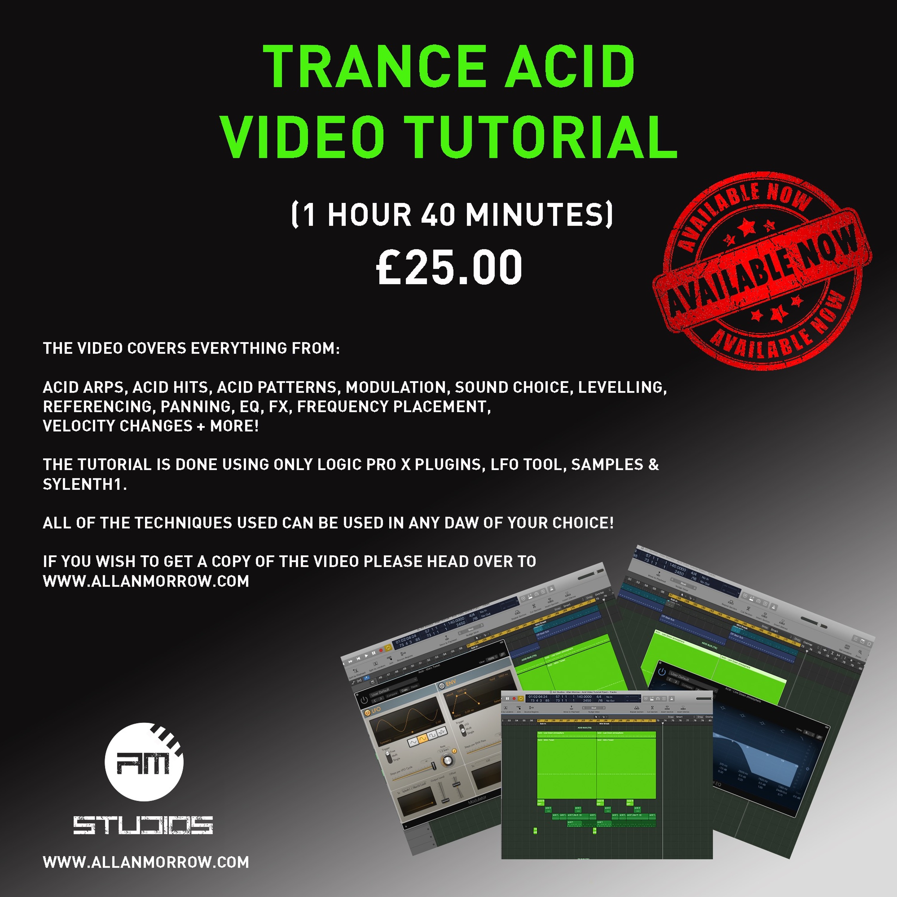 Allan Morrow - Trance Acid Video Tutorial [Preview] (Video 1 hour 40 minutes) episode artwork