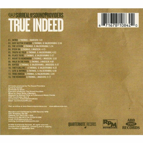 Listen to Surreal & The Sound Providers - True Indeed (Full Album