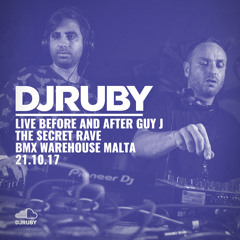 DJ Ruby Live before and after Guy J at The Secret Rave, BMX Warehouse Malta 21-10-17