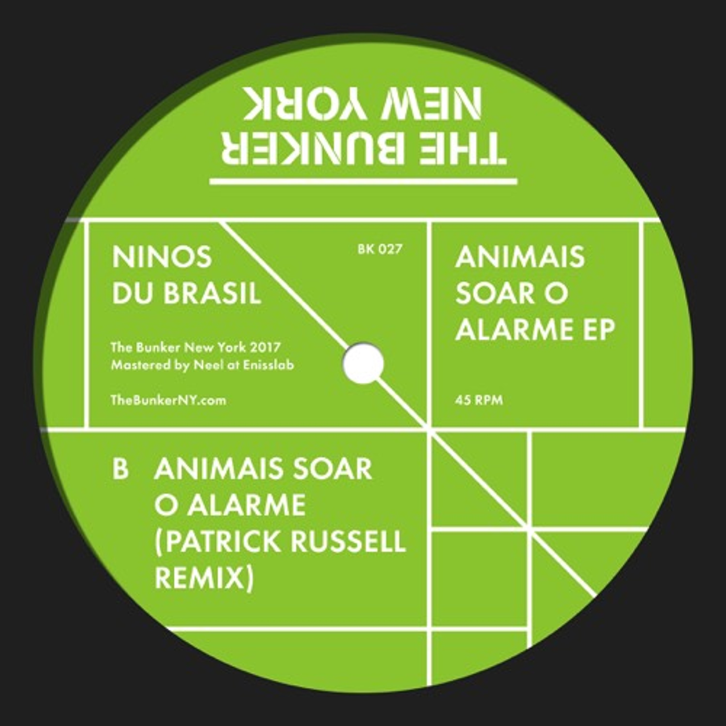 Ninos Du Brasil - Animais Soar O Alarme (Patrick Russell Remix)- from The Bunker New York BK-027 episode artwork