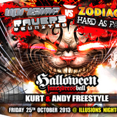 Andy Freestyle with Ruskal & Space - Zodiac vs Uprising vs Ravers Reunited Halloween 2013