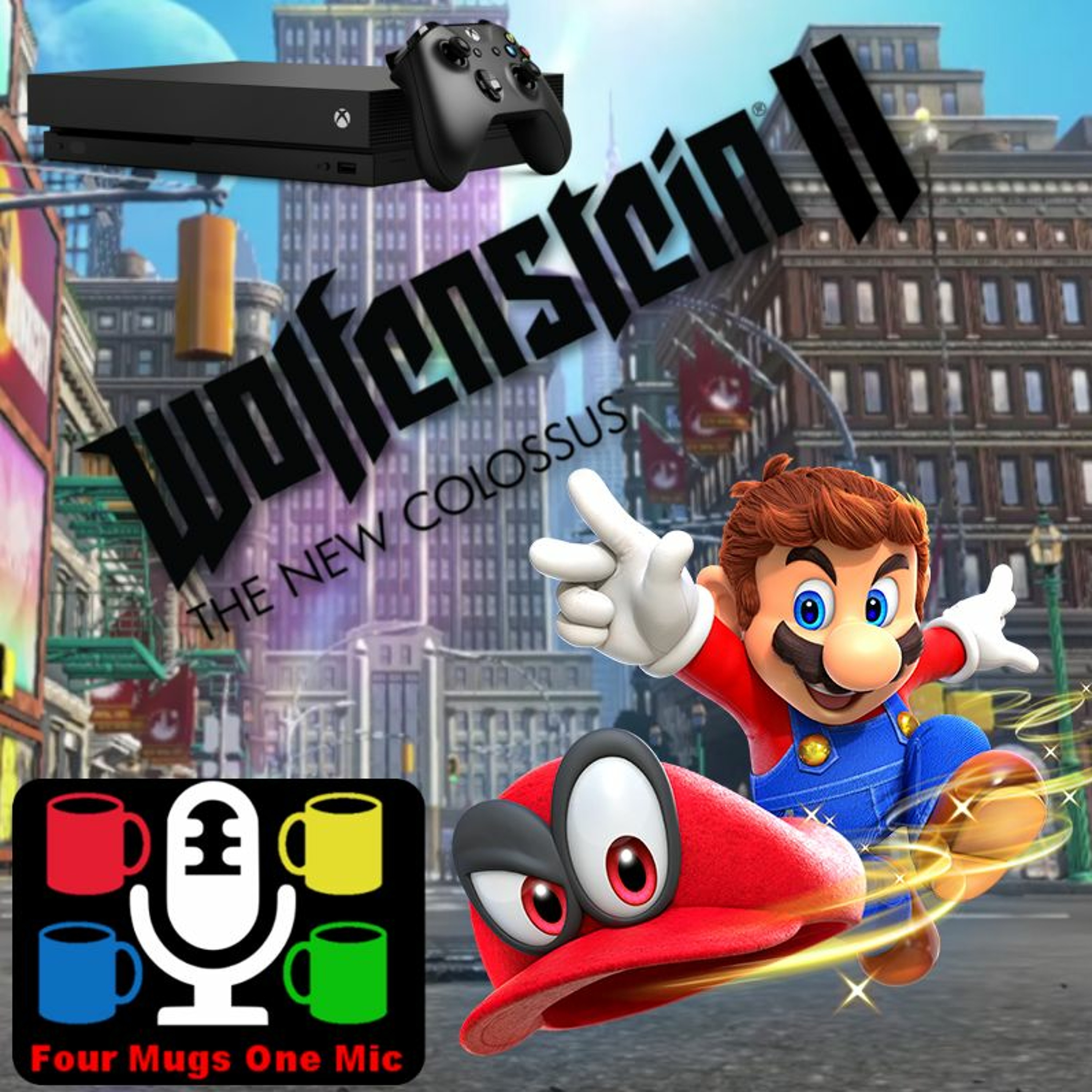 Xbox One X, Mario Odyssey & Wolfenstein 2 - OUR FIRST THOUGHTS!!! - Four Mugs One Mic Ep. 23 episode artwork