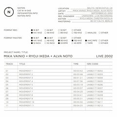 MIKA VAINIO + RYOJI IKEDA + ALVA NOTO - MOVEMENT 2