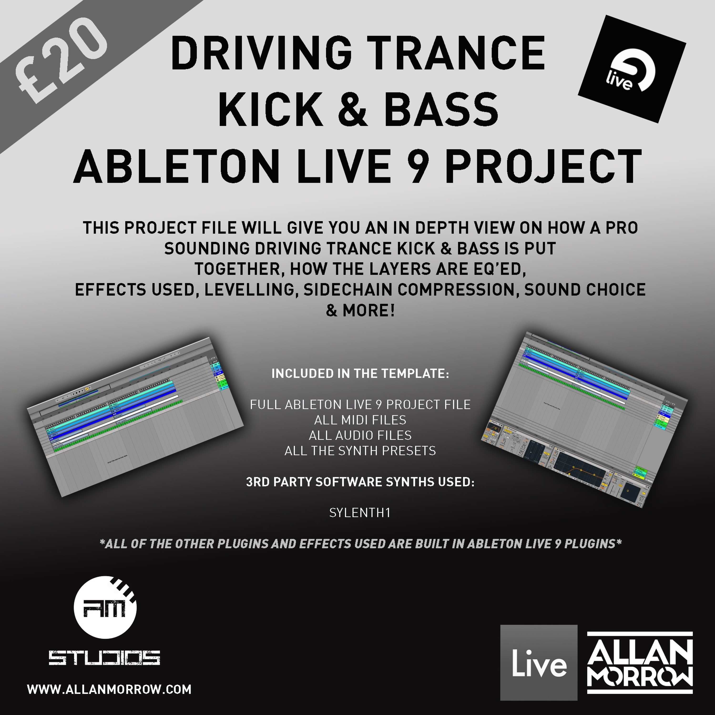 Allan Morrow - Driving Trance Kick & Bass [Ableton Live 9 project] [Audio Sample] episode artwork