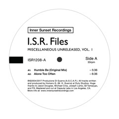 I.S.R. Files - “Alone Too Often” (Inner Sunset Recordings)